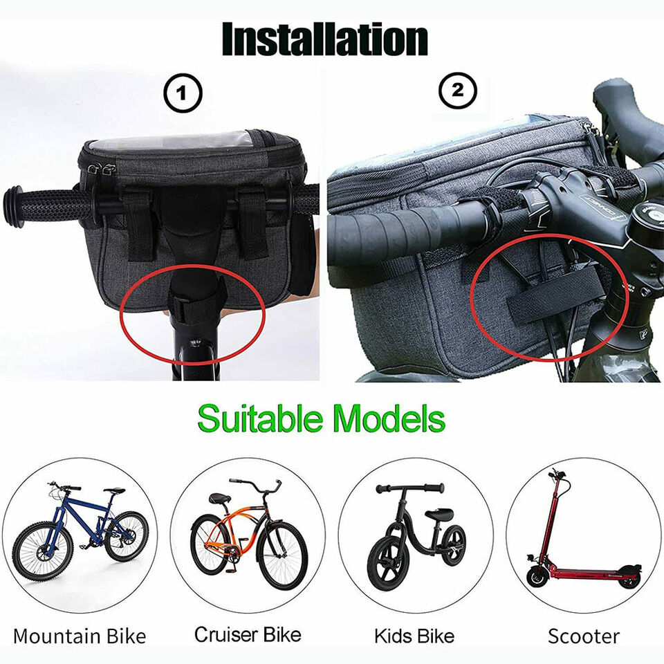 Waterproof Bike Handlebar Bag Bicycle Front Basket Cycling Organizer Storage Bag