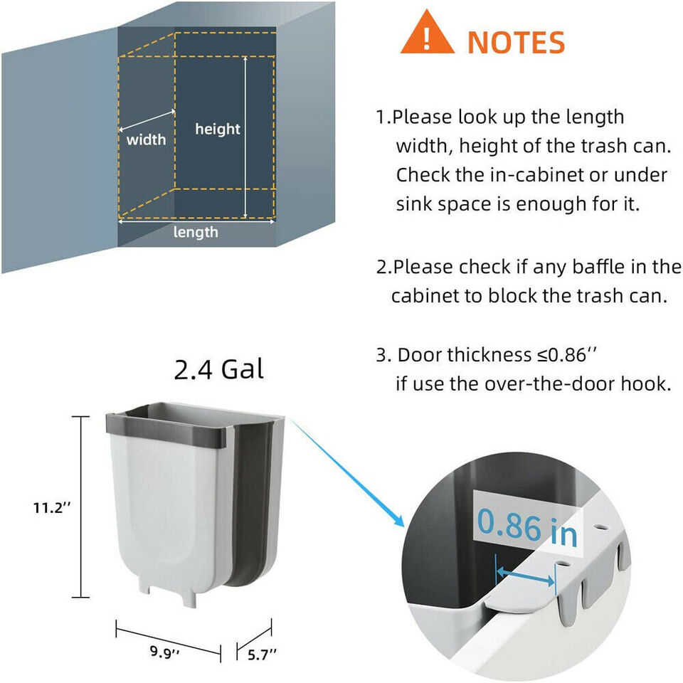 Kitchen Foldable Cabinet Hanging Wastebasket