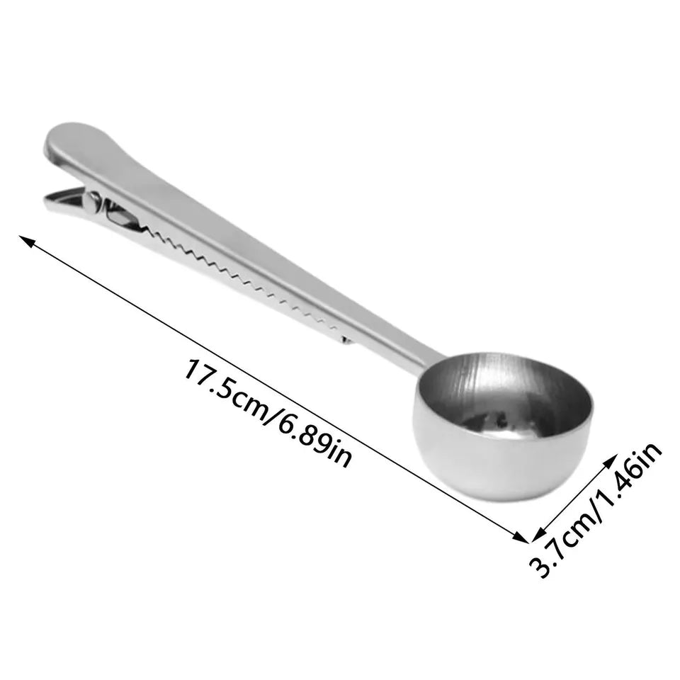 Coffee scoop Spoon Stainless Steel With Clip Tea Measuring