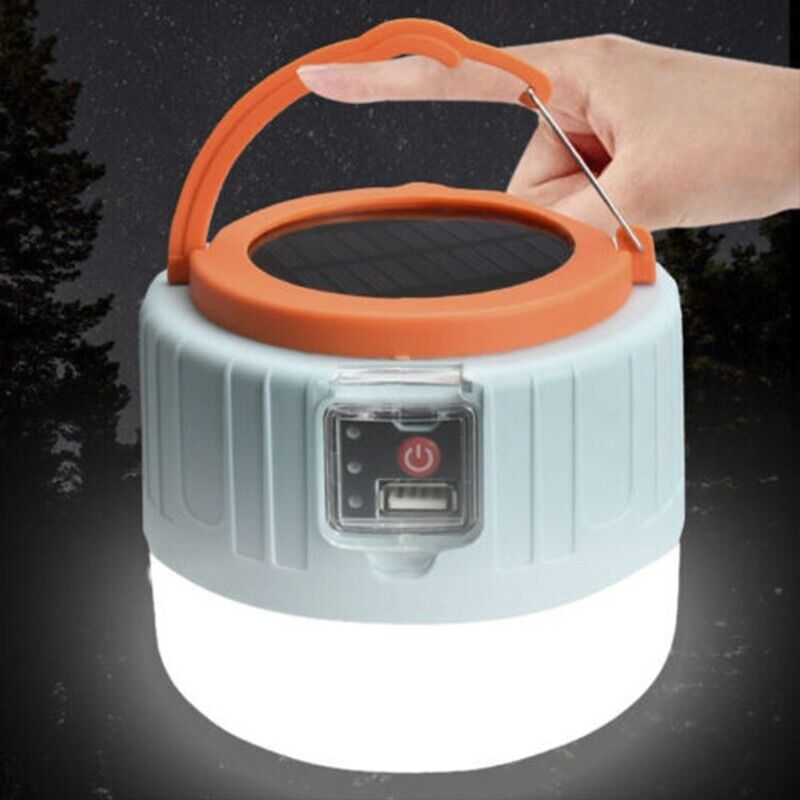 Multifunction Waterproof Phone Charger Portable LED Solar Camping Light Lantern Outdoor Tent Lamp USB Rechargeable