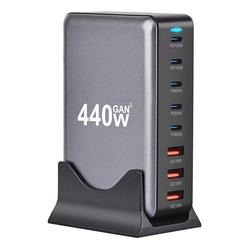 440W GaN Desktop Phone Charger PD Fast Charging Power Adapter