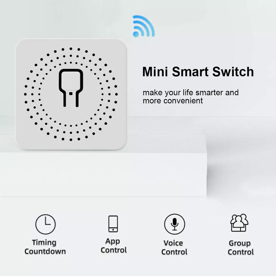 Smart WiFi Light Switch 16 Amp Mini Module Work for APP/Alexa/Google Home