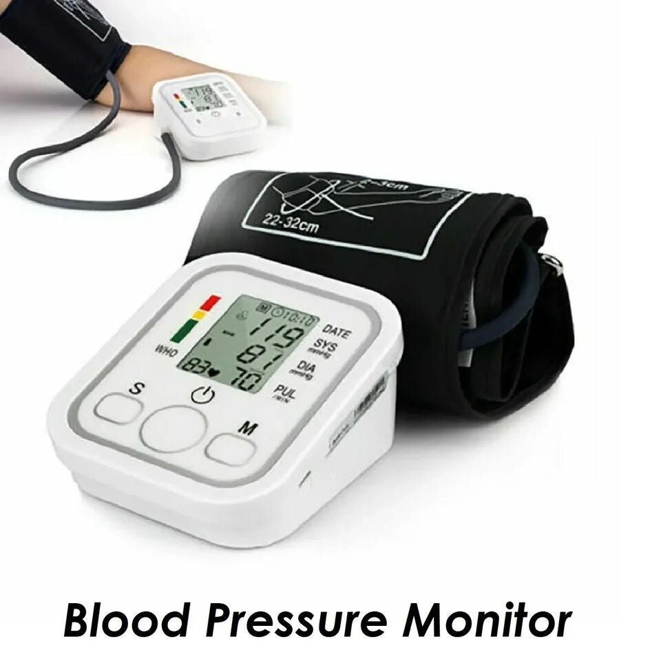 Digital Blood Pressure Monitor Upper Arm BP Machine Heart Rate Monitor Portable