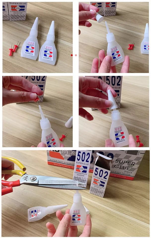 502 Super Glue Instant Cyanoacrylate Adhesive Strong Fast Repair Tool