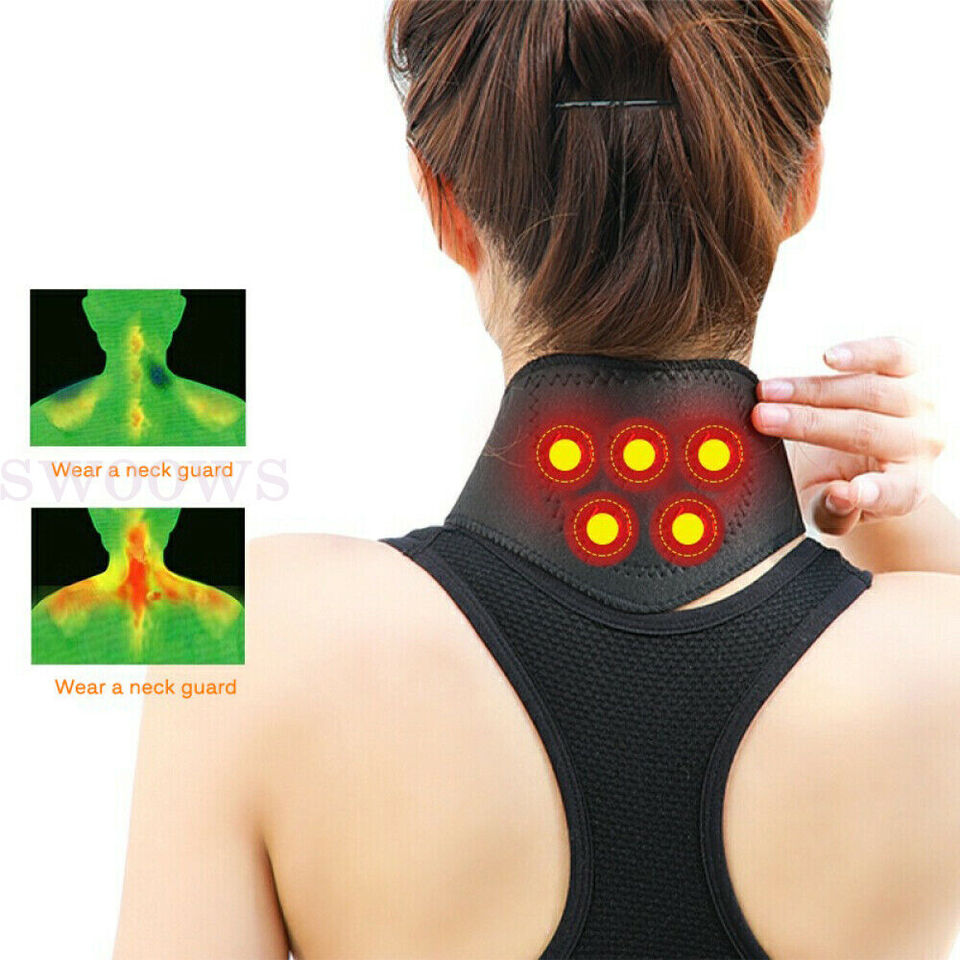 Self Heating Magnetic Infrared Neck Heat Pad Brace Support Collar Pain Relief