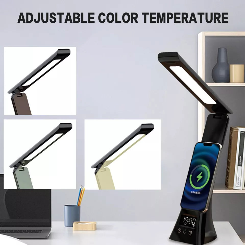 Dimmable USB LED Desk Lamp Wireless Charger Touch Control Table Light Adjustable