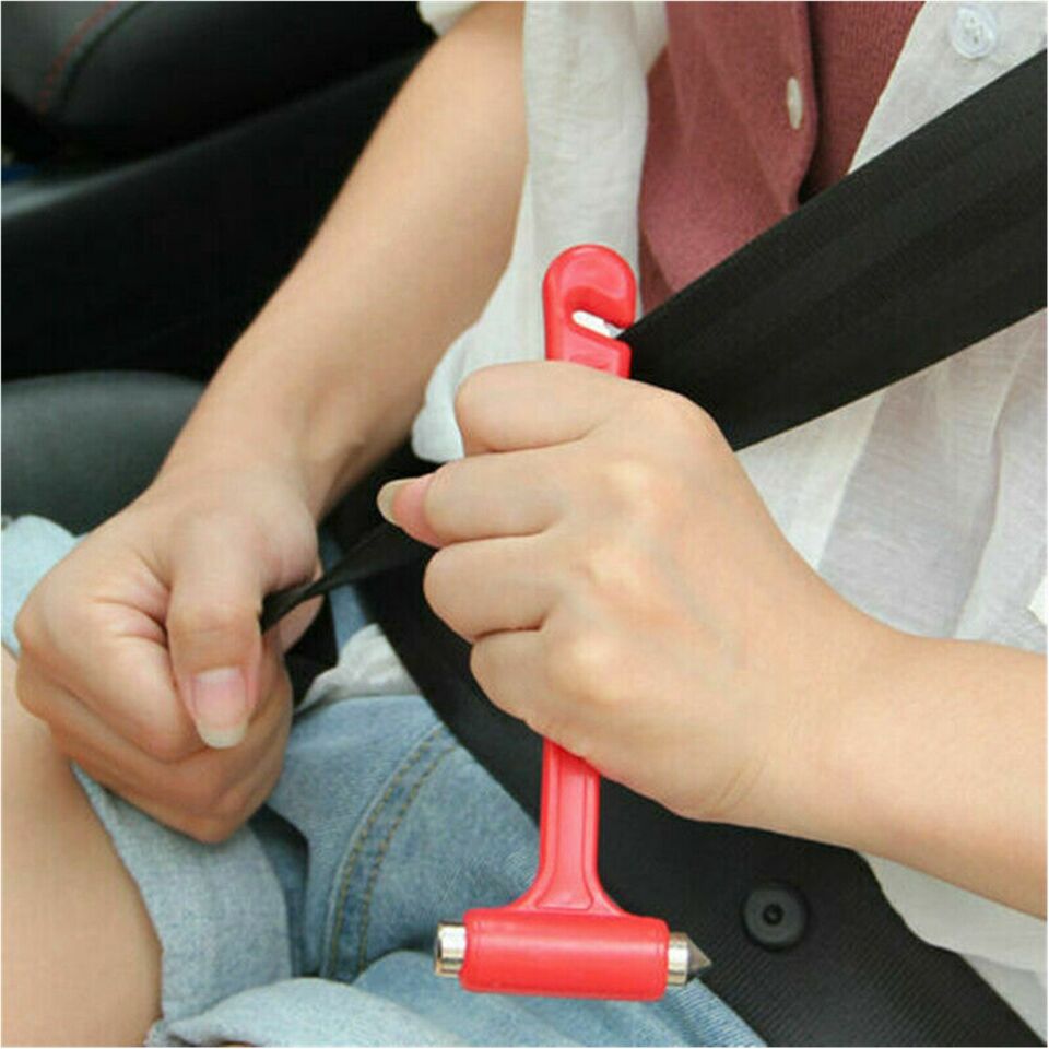 2 in 1 Mini Car Safety Hammer Life Saving Emergency Hammer Seat Belt Cutter Tool