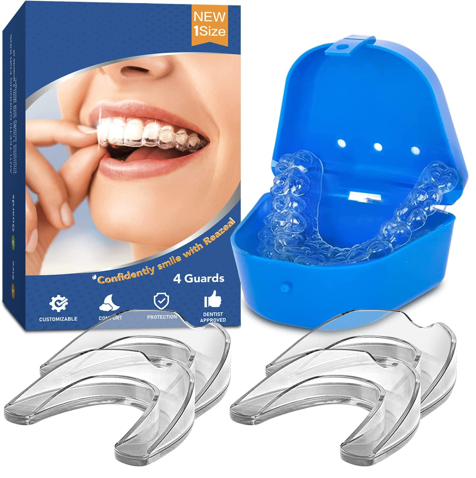 2 Sets Teeth Grinding Mouthguard Mouth Guard Night Bruxism Clenching Sleeping Dental