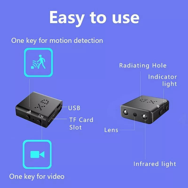 XD Full HD 1080P Mini Spy Secret Camera Wifi Night Vision Camera IR-CUT Home Securit