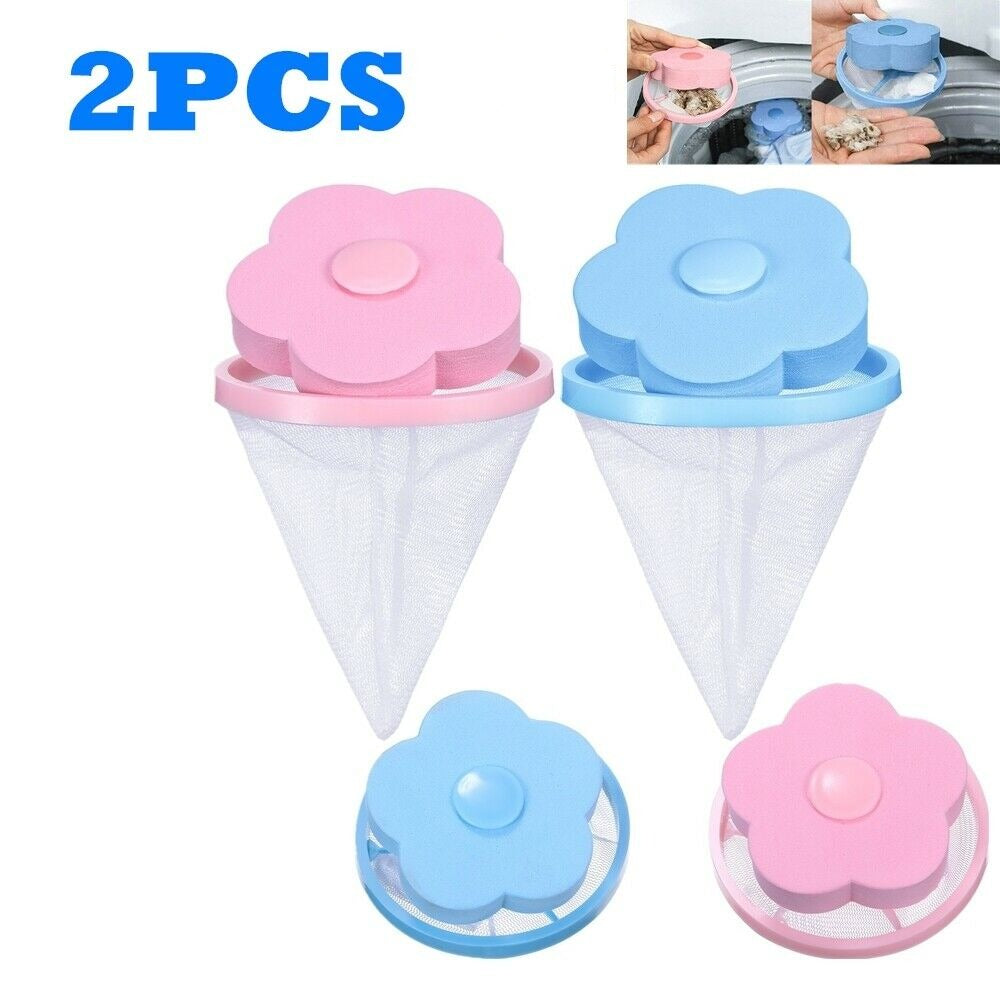 Free Shipping - 2x Washing Machine Filter Bag Floating Lint Hair Catcher Pouch Laundry Helper