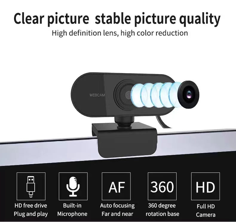 CLEARANCE- 1080P Webcam Full HD For Desktop & Laptop