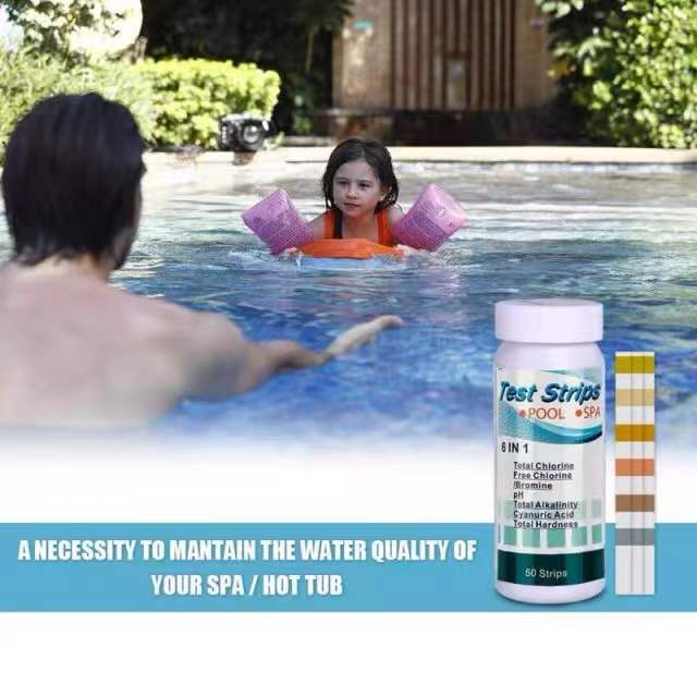 6 in1 50pcs Pool and Spa water quality test strips