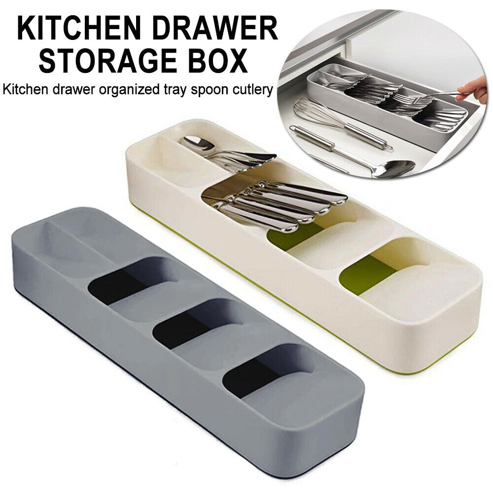 CLEARANCE- Fashion Drawer Cutlery Storage Box Perfect Fit (GREY)