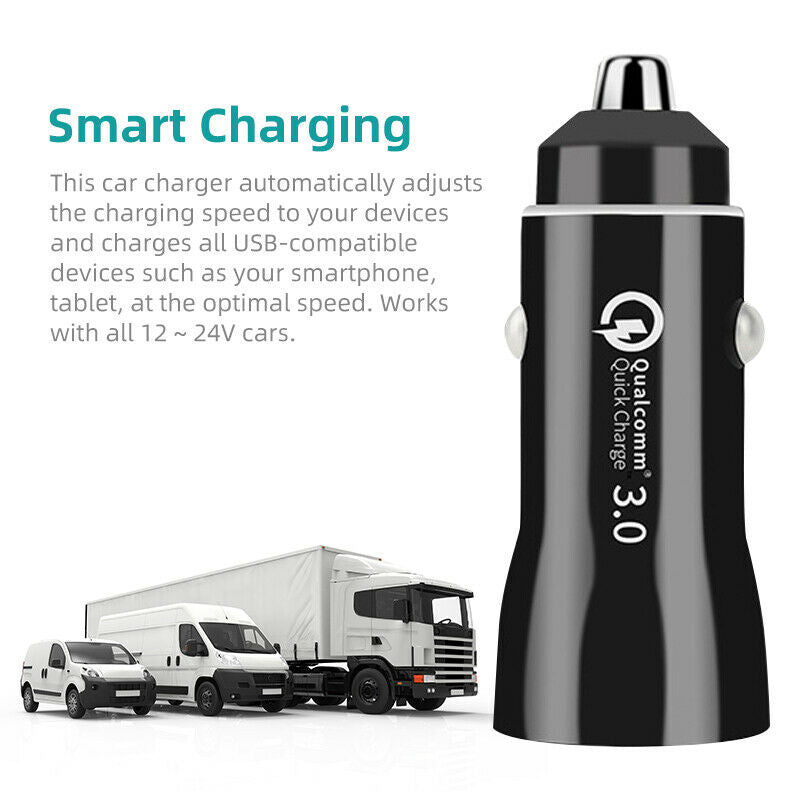 36W Dual Port Car Charger PD QC3.0 FAST Charge USB Type C Cigarette Lighter Adapter