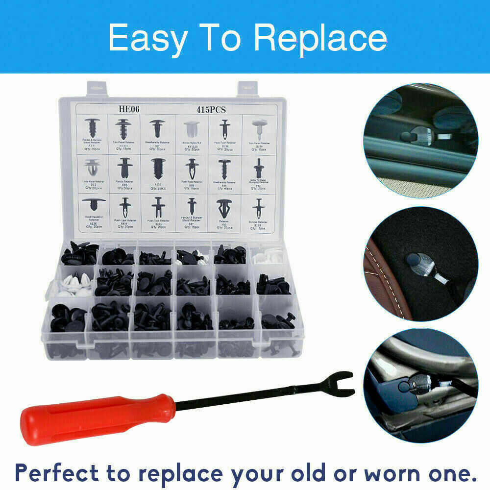 415Pcs Car Plastic Fasteners Trim Clip Rivets