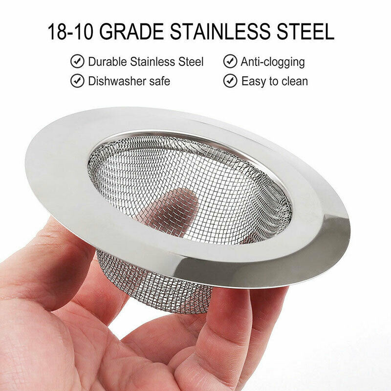 2pc Stainless Steel Kitchen Bathroom Sink Strainer Waste Plug Filter Drain Stopper