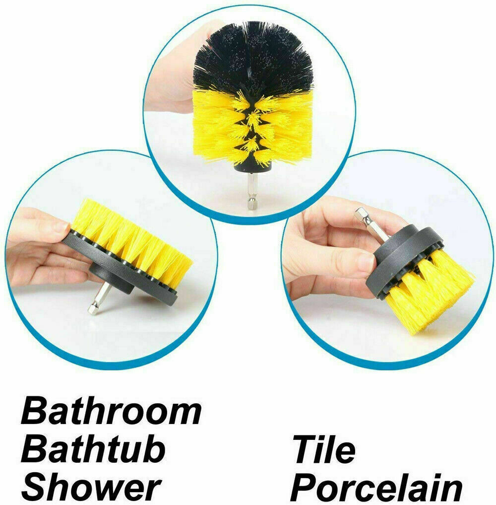 3pcs Scrubber Grout Cleaning Drill Brush Tool Kit