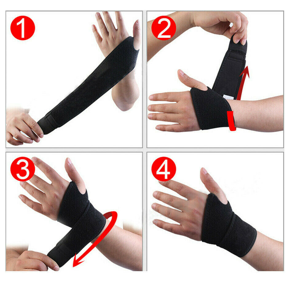 A Pair of Pain Relief Wrist Support Brace Protection Strap