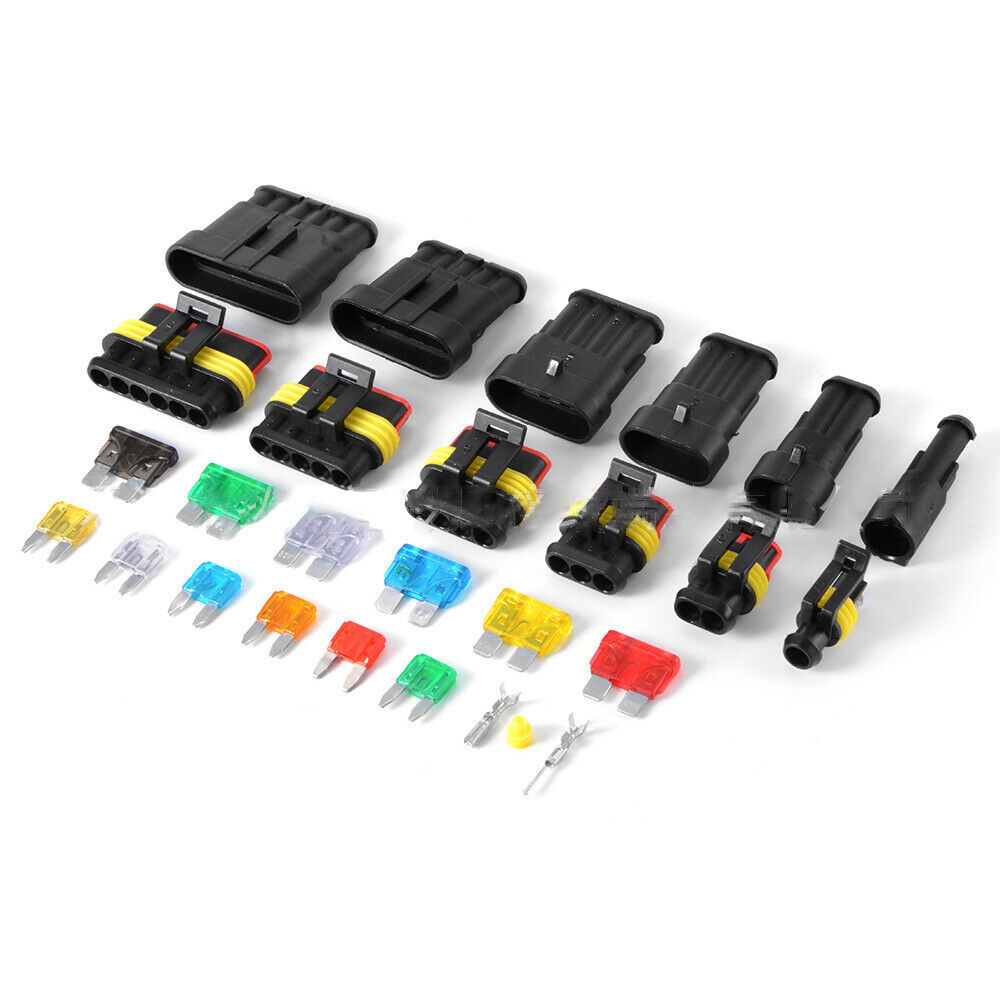 240 Pcs 12V Electrical Terminal Wire Connectors Kit 1/2/3/4/5/6 Pin Waterproof