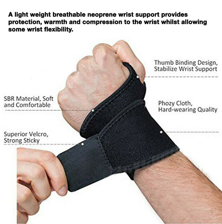 A Pair of Pain Relief Wrist Support Brace Protection Strap