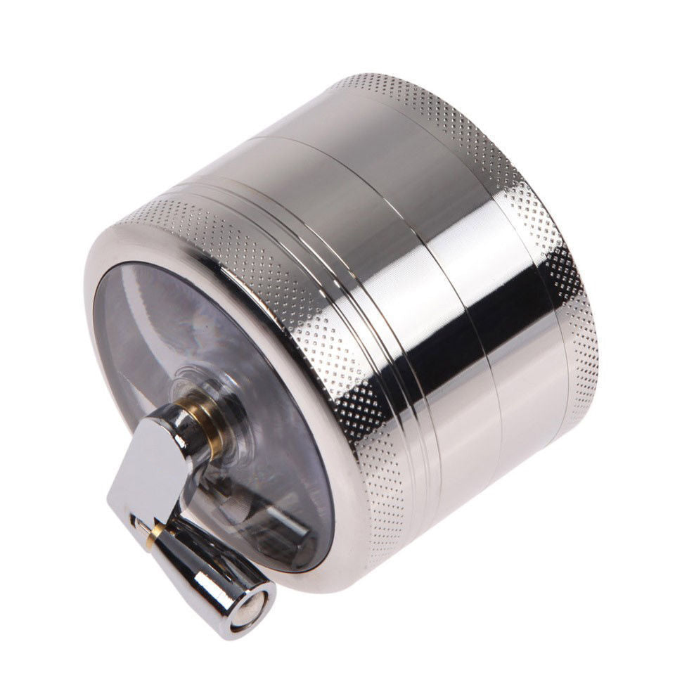 4-Layer Smoke Grinder Aluminum Herb Grinders Hand Crank Herbal Tobacco Grinder