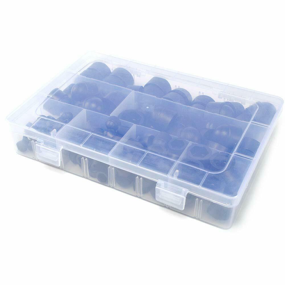 145 Pcs Dome Hex Bolt Nut Head Caps Cover against Tampering M4-M12 Plastic