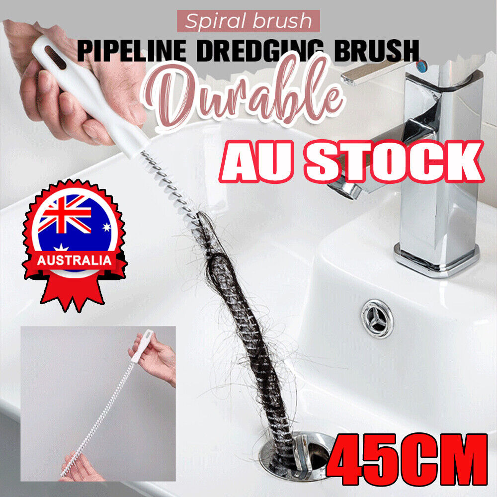 45cm Drain Cleaning Hair Clog Tool Clean Wand Bathtub Kitchen Sink Pipe Brush