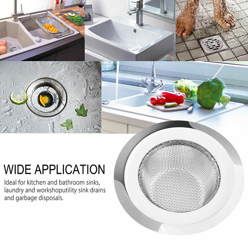 2pc Stainless Steel Kitchen Bathroom Sink Strainer Waste Plug Filter Drain Stopper