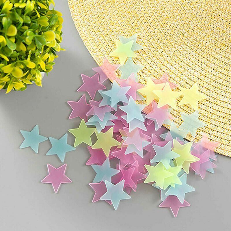 100PC Kids Fluorescent Glow In The Dark Stars Beauty Night Wall Stickers