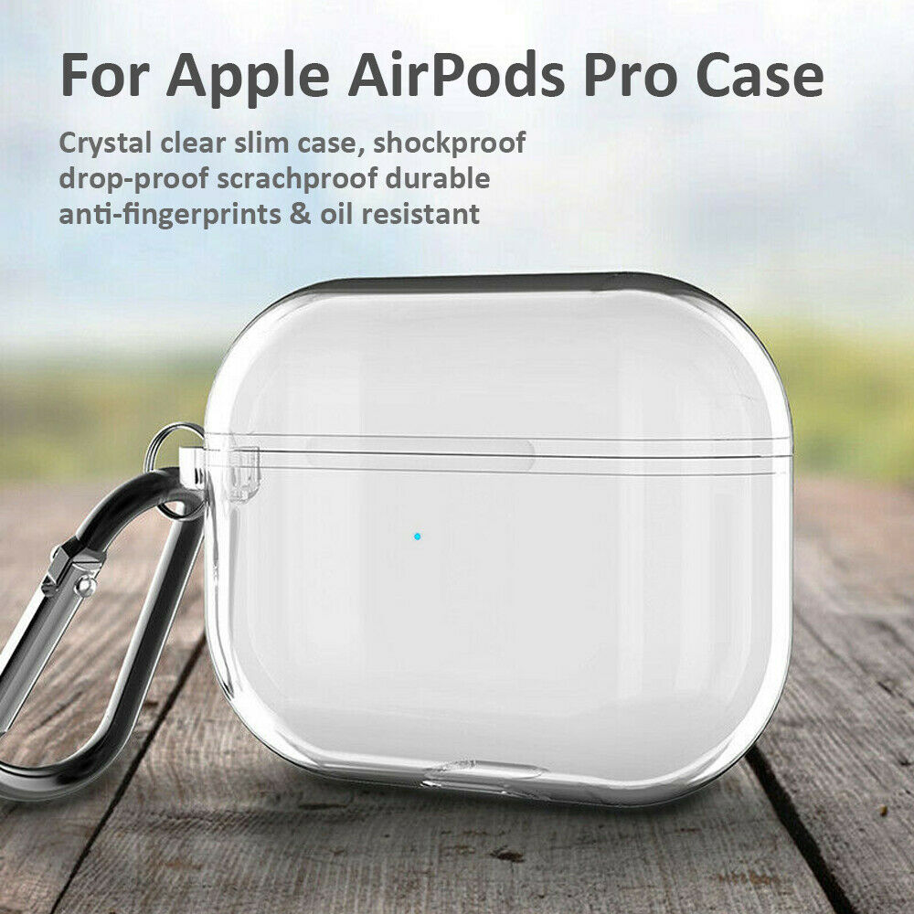 Clear TPU Soft Shockproof Transparent Case Cover Holder For Apple AirPods Pro