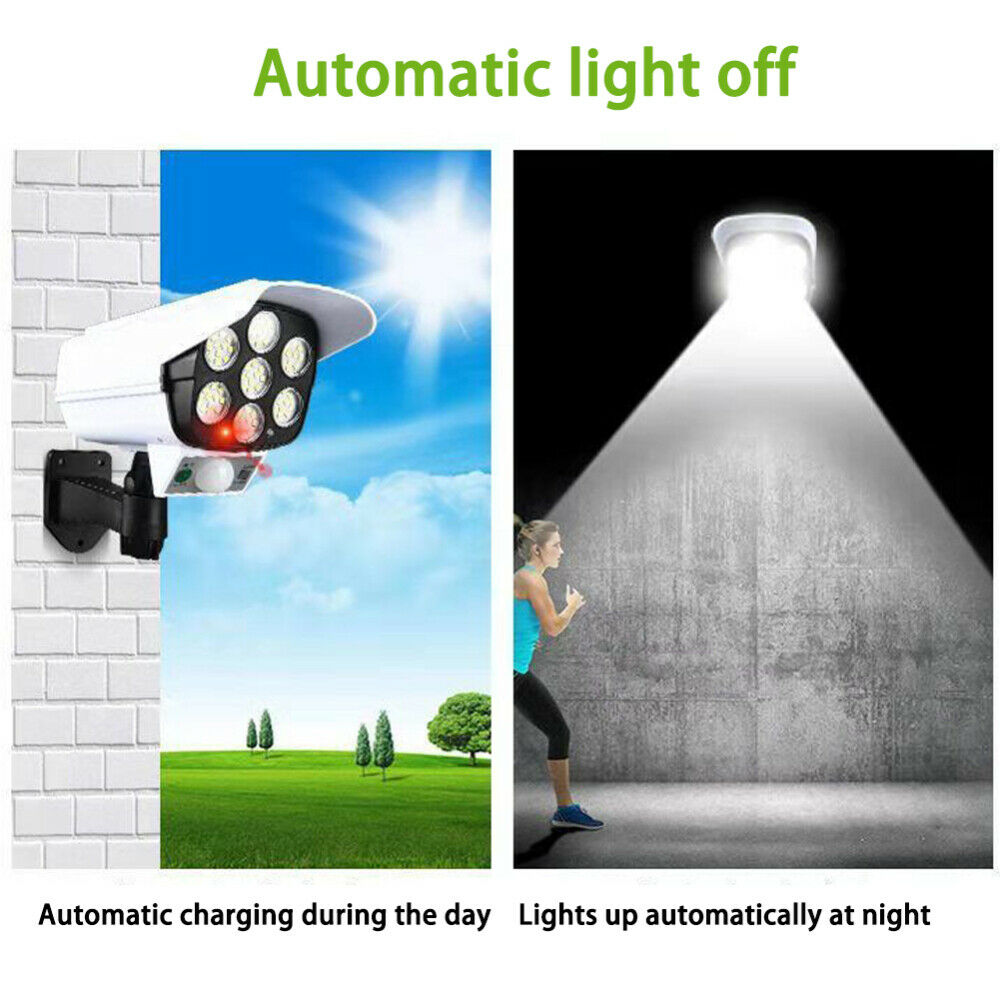 Solar Powered 77 LED Outdoor Sensor Light Fake Security Camera