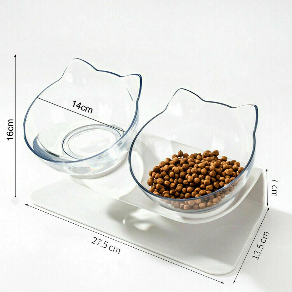 Double Elevated Stand Bowls Pet Bowl Feeder