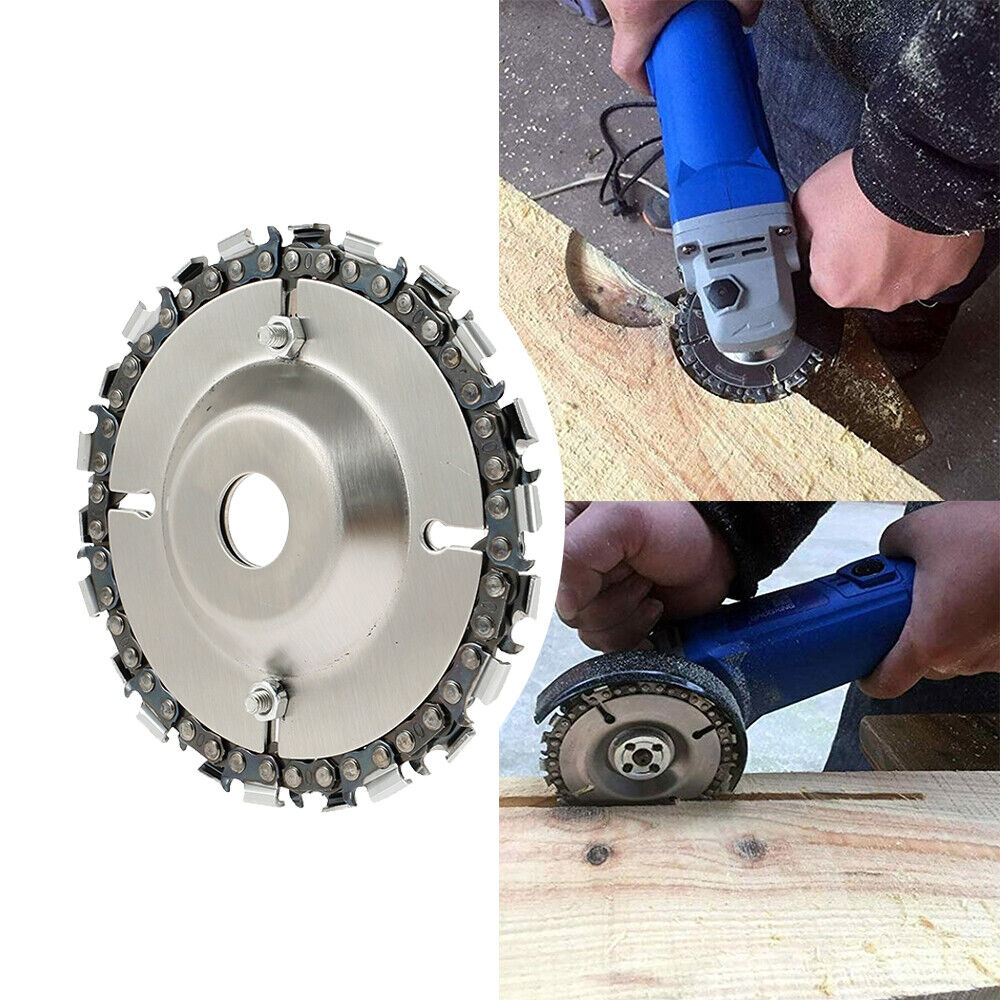 4 Inch 22 Tooth Woodworking Chain Plate for Angle Grinder Wood Carving Disc