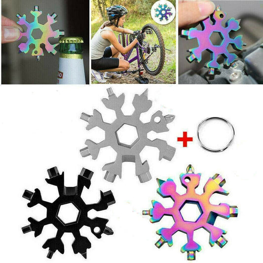 18 in 1 Stainless Multi-tool Snowflake Keychain Screwdrive