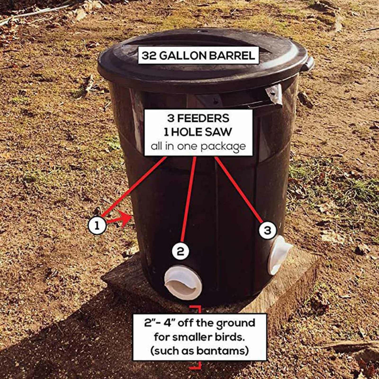 CLEARANCE- Chicken Feeder Poultry Pro Feeder DIY Port PVC Gravity Fed Chicken Feeder