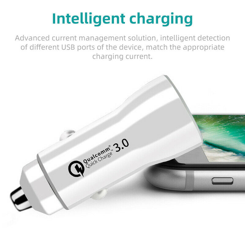 36W Dual Port Car Charger PD QC3.0 FAST Charge USB Type C Cigarette Lighter Adapter