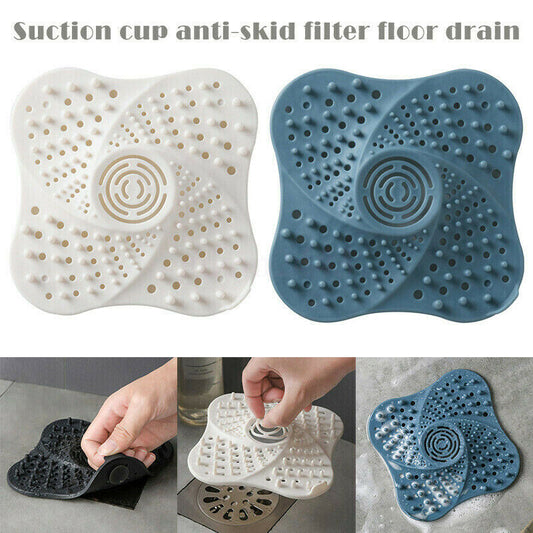 2PC Silicone Bathroom Drain Filter Mesh Hair Kitchen Sink Anti-Clogging Tool