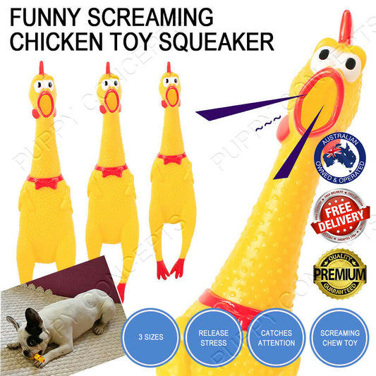 Funny Screaming Chicken Toy Squeaker Shrilling Pet Dog Bite Squeeze Rubber Chew