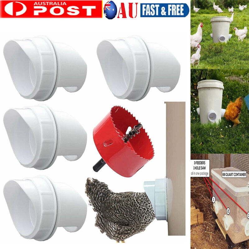 CLEARANCE- Chicken Feeder Poultry Pro Feeder DIY Port PVC Gravity Fed Chicken Feeder