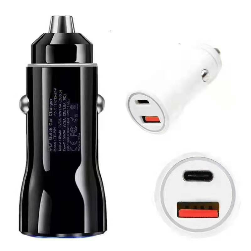 36W Dual Port Car Charger PD QC3.0 FAST Charge USB Type C Cigarette Lighter Adapter