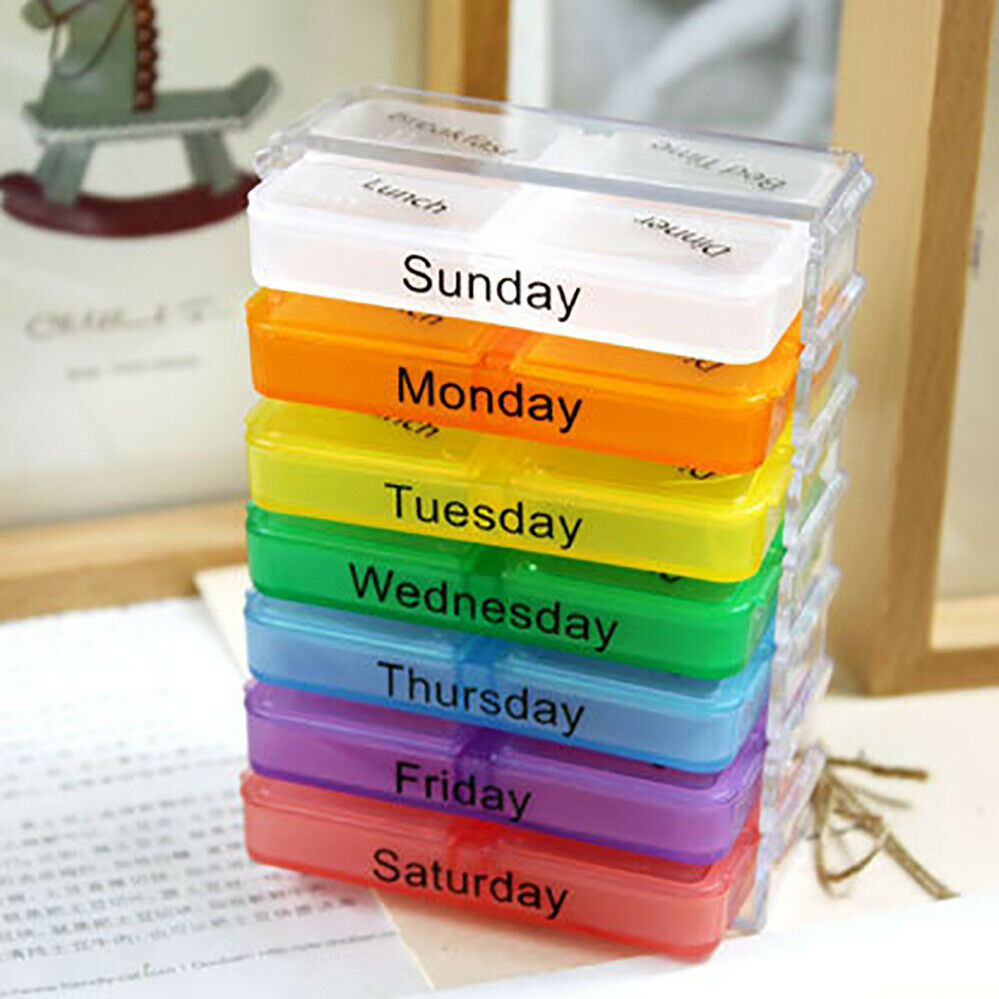 7 Day Pill Box Weekly Medicine Storage Tablet Container Case Organizer Dispenser