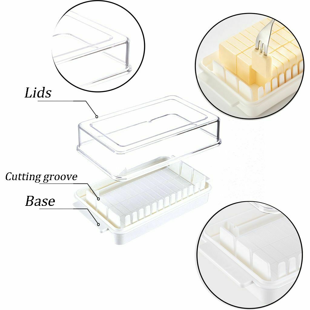 Butter Dish with Lid Dust-proof Slicing Storage Box Fresh-keeping Case Container