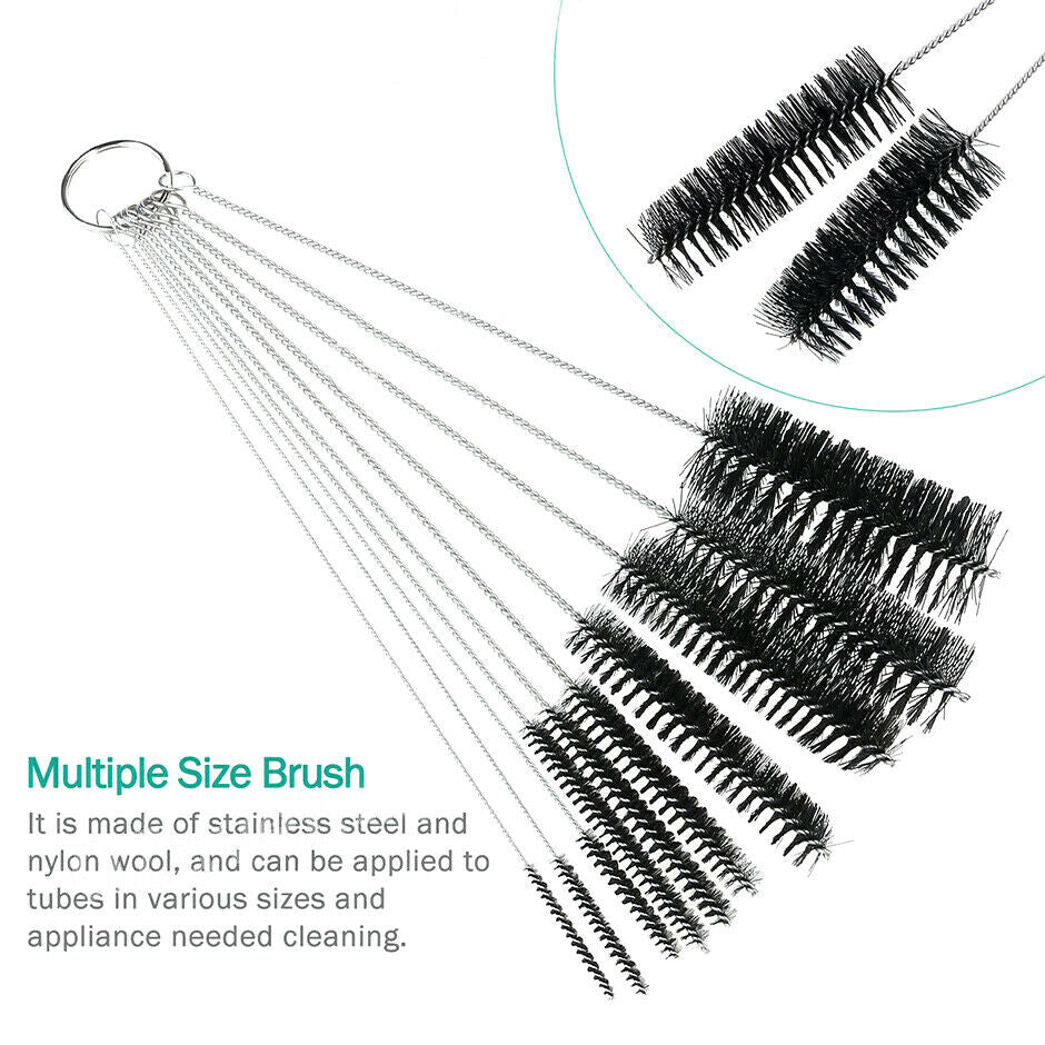 10Pcs Nylon Straw Brush with Key Ring