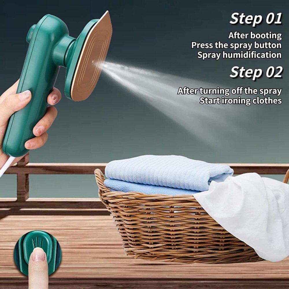 Steam Iron Garment Steamer for Clothes Handheld Portable Mini Electric Ironing